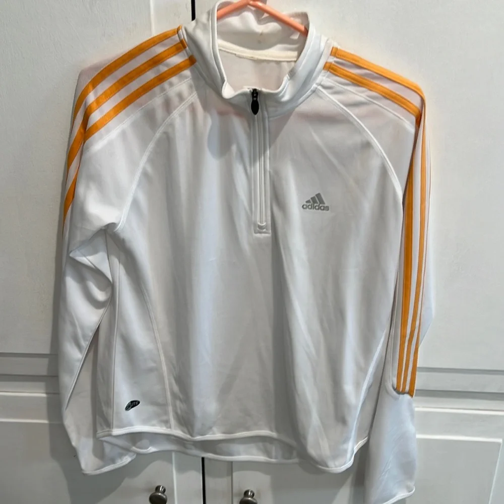 Adidas White zip Top - Picture 1 of 5